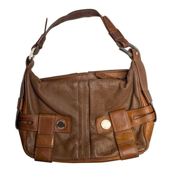 Michael Kors Harness Brown Tan Pebbled Leather It Girl Mini Y2K Shoulder Bag - Picture 1 of 7